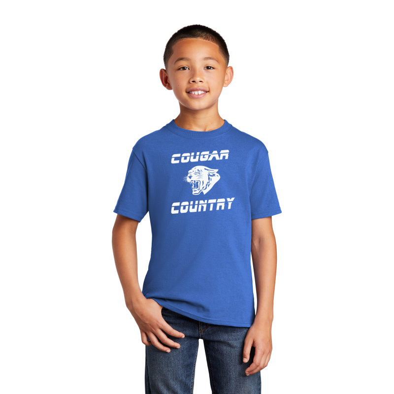         PC54Y Port & Company® Core Blend Tee; FULL FRONT LOGO COUG COUNTRY