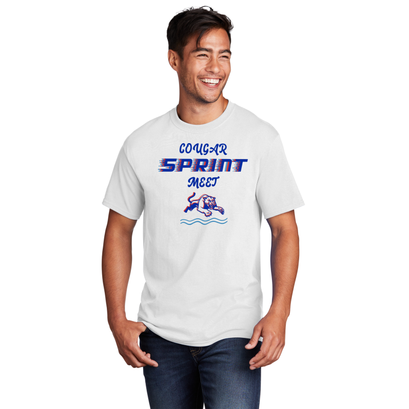         PC54 Port & Company® Core Blend Tee; FULL FRONT AND FULL BACK SWIM MEET