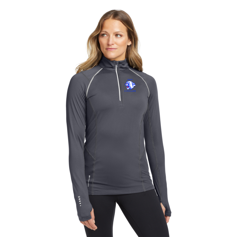 LOE335 OGIO® Ladies Nexus 1/4-Zip Pullover; CRAIG COUGAR HEAD EMBR