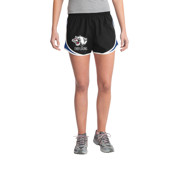   LST304 Sport-Tek® Ladies Cadence Short, RIGHT LEG COUG HEAD EMBROIDERED LOGO