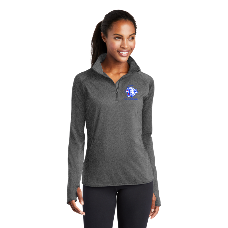   LST850 Sport-Tek® Ladies Sport-Wick® Stretch 1/2-Zip Pullover; COUGAR HEAD EMBROIDERY