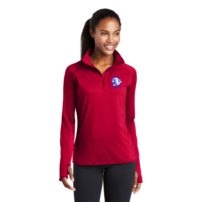   LST850 Sport-Tek® Ladies Sport-Wick® Stretch 1/2-Zip Pullover; COUGAR HEAD EMBROIDERY