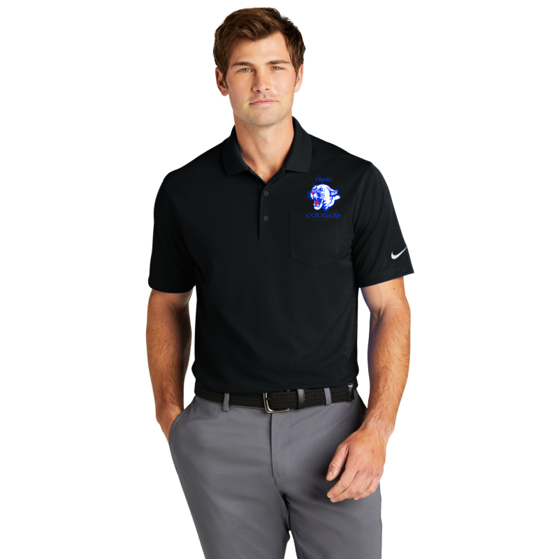     NKDC2103 Nike Dri-FIT Micro Pique 2.0 Pocket Polo, COUGAR HEAD EMBROIDERED LOGO