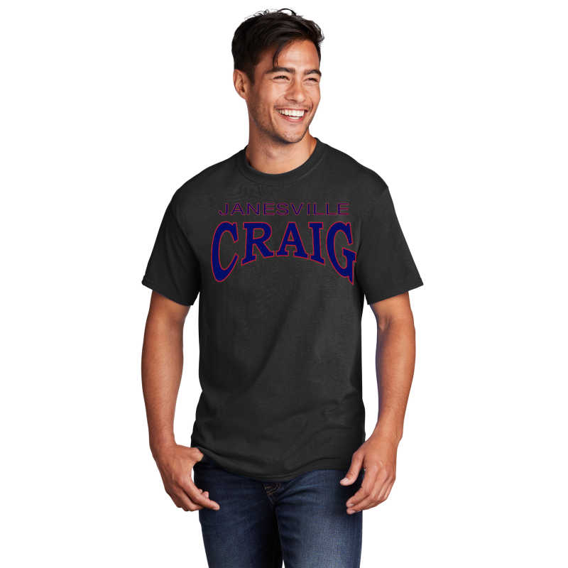         PC54 Port & Company® Core Blend Tee; FULL FRONT JANESVILLE CRAIG ARCHED