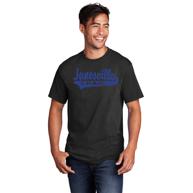         PC54 Port & Company® Core Blend Tee; FULL FRONT JANESVILLE CRAIG TAIL