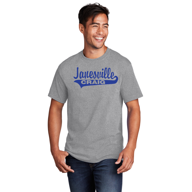         PC54 Port & Company® Core Blend Tee; FULL FRONT JANESVILLE CRAIG TAIL