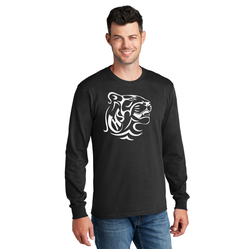   PC54LS Port & Company® Long Sleeve Core Cotton Tee; FULL FRONT PRINT CHS