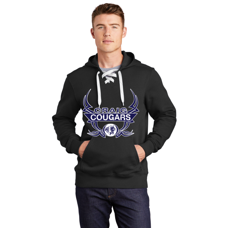 ST271 Sport-Tek® Lace Up Pullover Hooded Sweatshirt; Screen Print Full Front TATOO