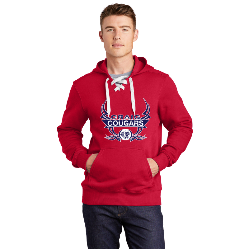 ST271 Sport-Tek® Lace Up Pullover Hooded Sweatshirt; Screen Print Full Front TATOO
