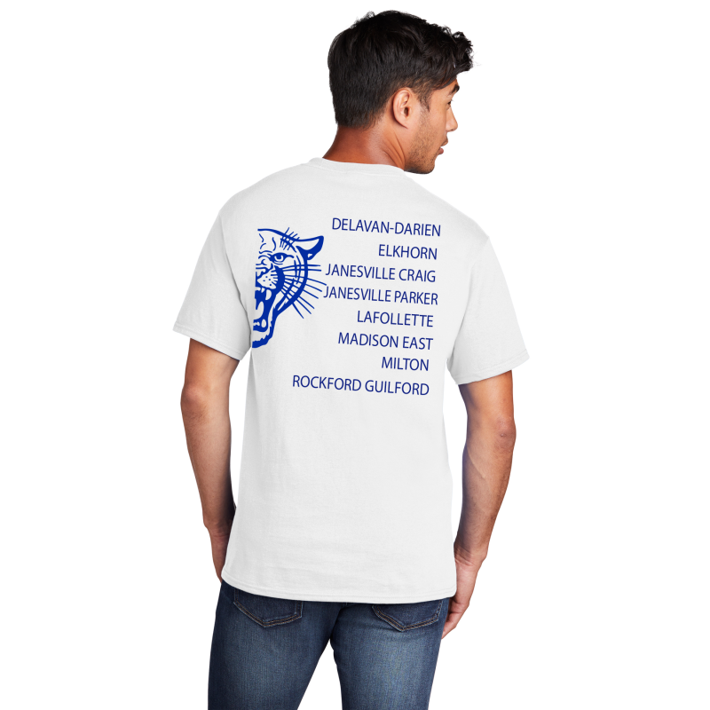         PC54 Port & Company® Core Blend Tee; FULL FRONT AND FULL BACK SWIM MEET