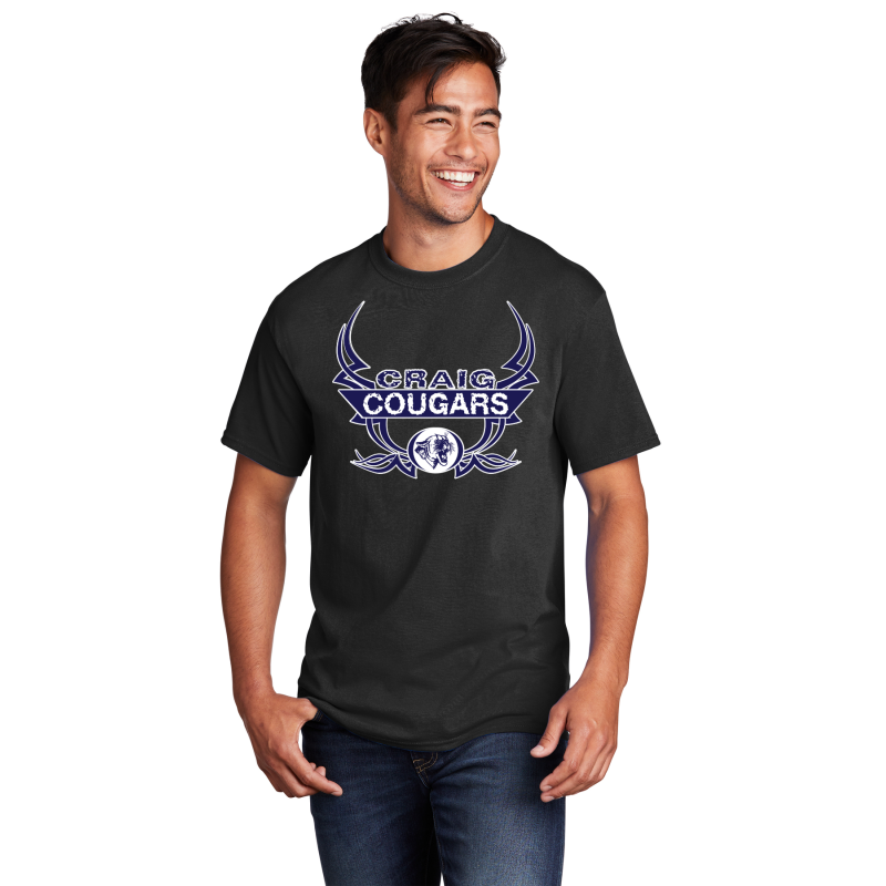         PC54 Port & Company® Core Blend Tee; FULL FRONT LOGO TATOO