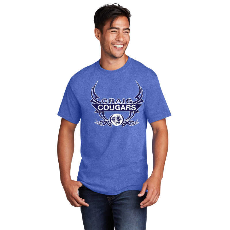         PC54 Port & Company® Core Blend Tee; FULL FRONT LOGO TATOO