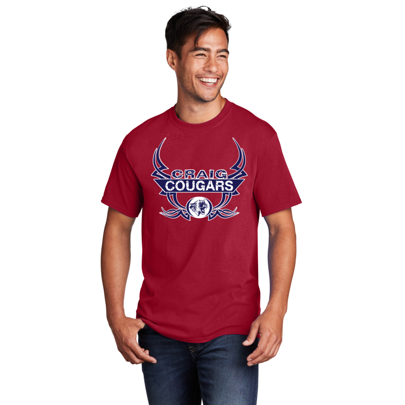         PC54 Port & Company® Core Blend Tee; FULL FRONT LOGO TATOO