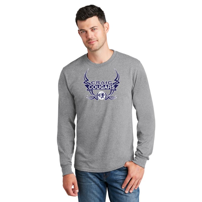   PC54LS Port & Company® Long Sleeve Core Cotton Tee; FULL FRONT PRINTLOGO TATOO