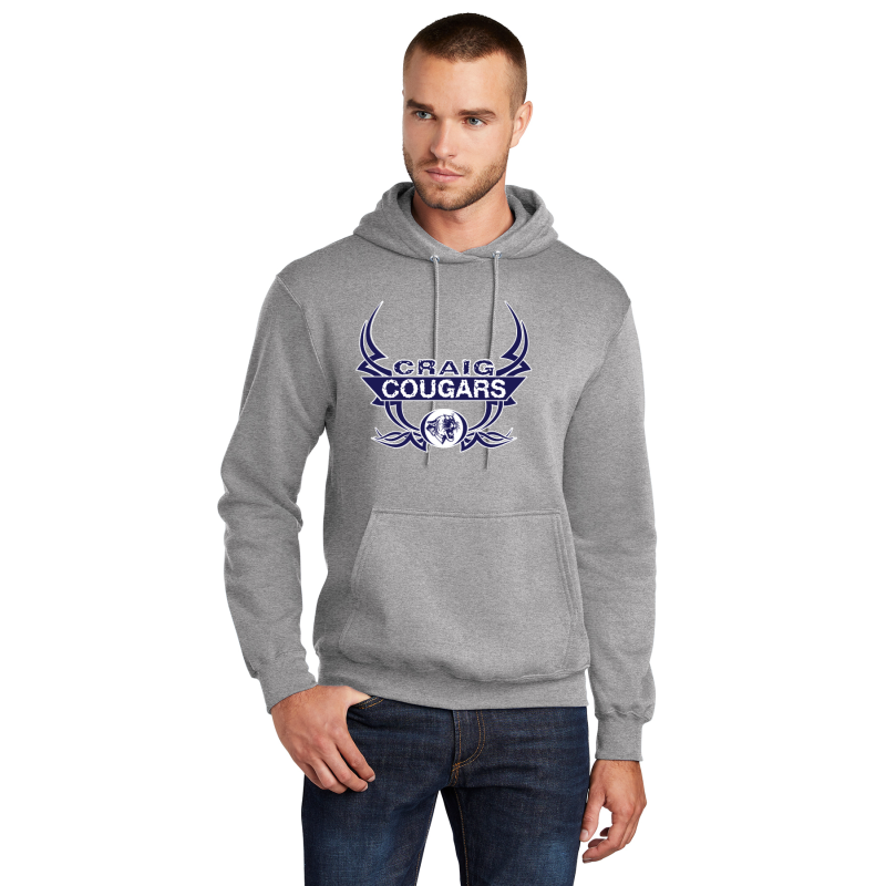   PC78H Port & Company® Core Fleece Pullover Hooded Sweatshirt; FULL FRONT TATOO