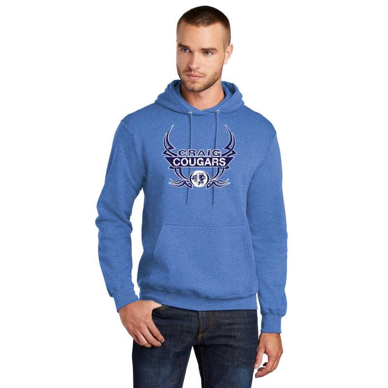   PC78H Port & Company® Core Fleece Pullover Hooded Sweatshirt; FULL FRONT TATOO